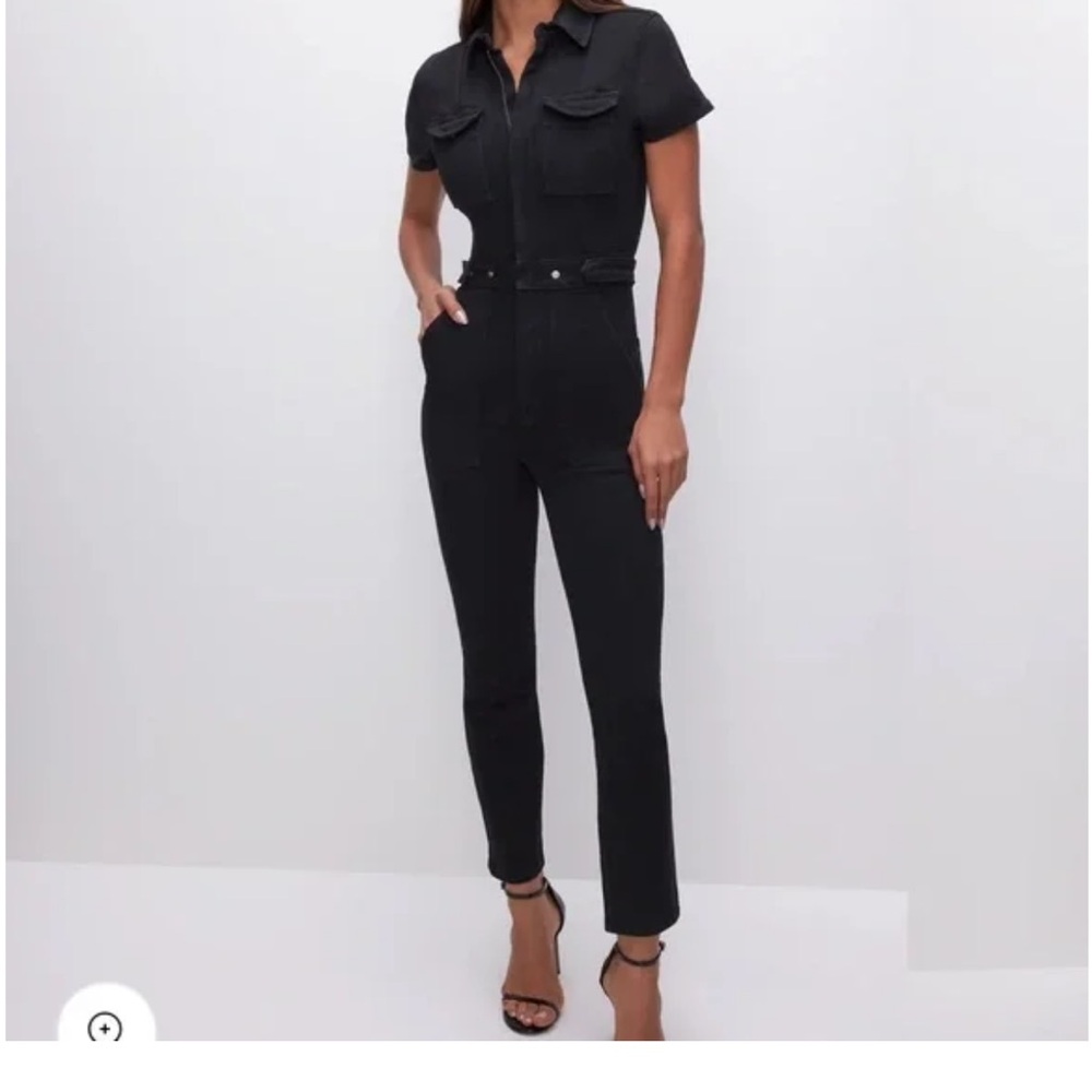 Good American Fit for Success Black Utility Jumpsuit